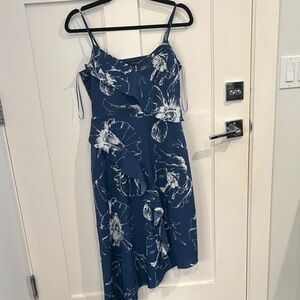 Banana Republic Asymmetrical Dress in Blue and White Floral